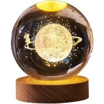 Shiba - veilleuse en cristal galaxie 3d, boules de verre veilleuse chambre bb avec pied de lampe a ...