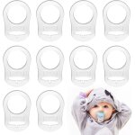 Shiliu - 12 pcs transparent attache tetine mam - silicone bouton anneau bb mannequin titulaire clip ...