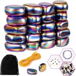 Shiliu - 20 pices aimants en hmatite, jeu d'checs magntiques de jeu, jeu de pierres magntiques avec ...