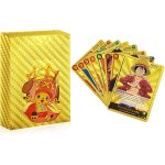 Shiliu - lot de 55 cartes d'anime en or, jeu de cartes a collectionner, cartes en feuille d'or avec bote ...