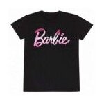 T - shirt - barbie - melted logo - noir (100% coton) (fr / es, alpha / lettres, l, taille normale, taille ...