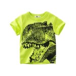 T shirt a manches courtes pour garons, haut dcontract en coton avec dessin anim dinosaure, manteau ...