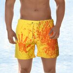 Short de plage magique pour hommes, maillot de bain a couleur changeante, schage rapide, pour l't