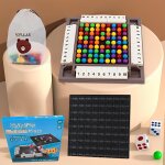 Shut the box echiquier intellectuel, intellectual chessboard, jeu de soci�t� interactif avec boules color�es, ...