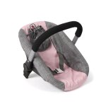 Si�ge auto pour poup�e avec adaptateur - gris - rose
