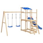 Si�ges de balan�oire avec pierres d'escalade 2 pcs bleu pe
