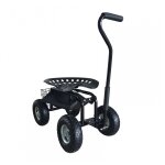 Sige de jardin sur roues en noir tabouret pour jardinier avec bac de rangement chariot pour le jardinage ...