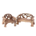 Sige de parc miniature, 1 pice, mini dcoration de jardin, banc artisanal ferique, maison de poupe, ...