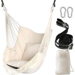 Siges suspendus chaise suspendue hamac 2 oreillers inclus, sangles et crochets solides pour une suspension ...