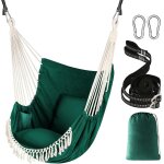 Siges suspendus chaise suspendue hamac 2 oreillers inclus, sangles et crochets solides pour une suspension ...
