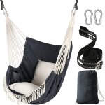 Siges suspendus chaise suspendue hamac 2 oreillers inclus, sangles et crochets solides pour une suspension ...