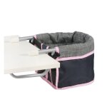 Sige de table de poupe, mlange anthracite - bleu fonc - rose