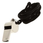 Sifflet de policier, arbitre, m�tallique avec cordon