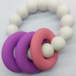 Siilicone de qualit alimentaire bricolage collier de dentition pour bb, pendentif perles, anneau de ...