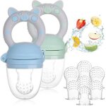 Siksog - 2pcs tetine fruits bebe, t�tine dalimentation, 7 pcs de sacs en silicone (3 tailles - s, m, ...