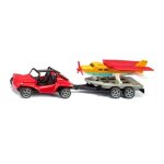 Siku 1696 buggy avec avion sportif set de jouets mtal plastique rouge jaune avec remorque pneus en caoutchouc ...