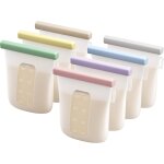 Silicone sachet conservation lait maternelle lot de 7, doublement etanches sac congelation lait maternel, ...