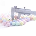 Silicone ssame 15mm 15 pc bonbons couleurs perles rondes bricolage collier de dentition a croquer perles ...