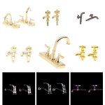 Simulation 1 / 12 accessoires miniatures pour maison de poup�e, mini alliage baignoire robinet d'eau ...
