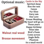 Sinzyo - bote  bijoux en bois massif, bote  musique pour matiques, cadeau de nouvel an, nol, mariage ...