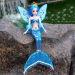 Sirne bleue avec des ailes, poupe princesse, enfants, filles, jouets, jouets aquatiques, poupes faites ...