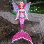 Sirne rose avec des ailes, poupe princesse, enfants, filles, jouets, jouets aquatiques, poupes faites ...