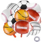 Sjzg - lot de 10 dcorations de fte d'anniversaire sportive de 45, 7 cm, ballons en mylar pour fans ...
