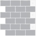 Sjzg - 10 pcs gris sticker carrelage adhesif mural 3d cuisine salle de bain (30. 5x 30. 5cm)