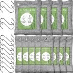 Sjzg - lot de 12 sacs de charbon de bambou pour purifier l'air, absorbe les odeurs, absorbe l'humidité, ... Sjzg - lot de 12 sacs de charbon de bambou pour purifier l'air, absorbe les odeurs, absorbe l'humidité, ...