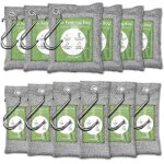 Sjzg - lot de 12 sacs de charbon de bambou pour purifier l'air, absorbe les odeurs, absorbe l'humidit, ...