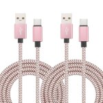 Sjzg - lot de 2 c�bles de charge tress�s usb de type c, 2, 4 a de type c vers usb a, 3 m, pour tablette, ...
