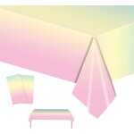 Sjzg - lot de 2 nappes iris�es rectangulaires en plastique arc - en - ciel pastel pour filles, d�corations ...