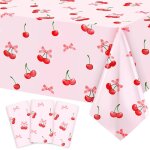 Sjzg - lot de 3 nappes de d�coration d'anniversaire en forme de cerise, grande taille, d�corations d'anniversa ...