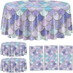 Sjzg - 3 nappes en forme de sirène, nappes d'anniversaire pour sirènes, nappes rondes en ecailles de ... Sjzg - 3 nappes en forme de sirène, nappes d'anniversaire pour sirènes, nappes rondes en ecailles de ...