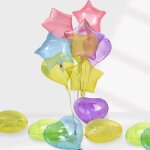 Sjzg - 30 pices ballons de gele transparents de 18 pouces en forme d'etoile, ballons en aluminium, ...