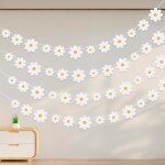 Sjzg - lot de 4 bannières de marguerites - décoration d'anniversaire - guirlande de marguerites - blanc ... Sjzg - lot de 4 bannières de marguerites - décoration d'anniversaire - guirlande de marguerites - blanc ...