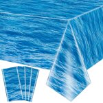 Sjzg - lot de 4 nappes ocean wave - housse de table a eau rutilisable pour ocan sous la mer, piscine, ...