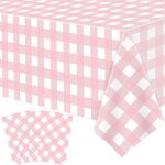Sjzg - lot de 4 nappes rectangulaires roses et blanches a carreaux classiques pour pique - nique, barbecue, ... Sjzg - lot de 4 nappes rectangulaires roses et blanches a carreaux classiques pour pique - nique, barbecue, ...