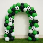 Sjzg - lot de 50 arches de ballons pour fte de football, ballons a thme vert et noir avec ballons imprims ...