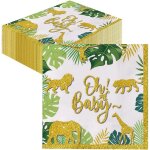 Sjzg - 50 pices vaisselle fte baby, serviettes, baby shower nol nappe pour baby shower anniversaire ...