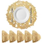 Sjzg - lot de 6 sets de table ronds dors en forme d'eau de mer pour tables de salle a manger, napperons ...