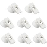 Sjzg - 8pcs pince a ventouse, ventouse avec pince ronds clips de rideau de douche pour empcher les eclaboussu ...
