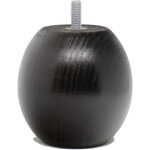 Sjzg - am20170200 jeu de 4 pieds de lit boules bois teinte weng 8 x 8, 5 x 8, 5 cm