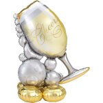 Sjzg - amscan 4246811, ballon en plastique flûte a champagne, taille env. 130 cm, argent et or, ballon ... Sjzg - amscan 4246811, ballon en plastique flûte a champagne, taille env. 130 cm, argent et or, ballon ...