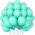 Sjzg - ballons bleus turquoise, 60 pices ballons helium bleu avec ruban pour bleu thme kit arche ballon, ...