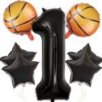 Sjzg - balloon anniversaire basket 1 ans, 7pcs dcoration anniversaire basket enfant, dcorations de ...
