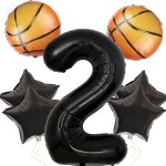Sjzg - balloon anniversaire basket 2 ans, 7pcs dcoration anniversaire basket enfant, dcorations de ...