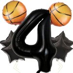 Sjzg - balloon anniversaire basket 4 ans, 7pcs dcoration anniversaire basket enfant, dcorations de ...