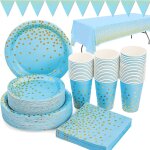 Sjzg - bleues et or vaisselle de fête 99 pièces vaisselle papier set comprendre assiettes en papier, ... Sjzg - bleues et or vaisselle de fête 99 pièces vaisselle papier set comprendre assiettes en papier, ...