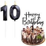 Sjzg - bolosa bougies d'anniversaire chiffres, bougies d'anniversaire 10 ans et carte a enficher happy ...